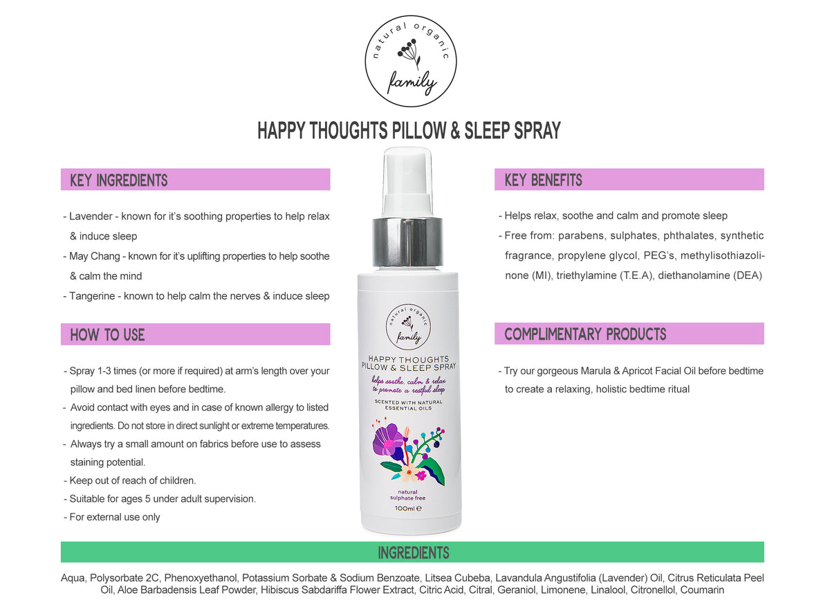 Sleepy Head Pillow Spray With Lavender Multi Award-winning Pillow Mist 100%  Natural and Organic Aromatherapy Spray 